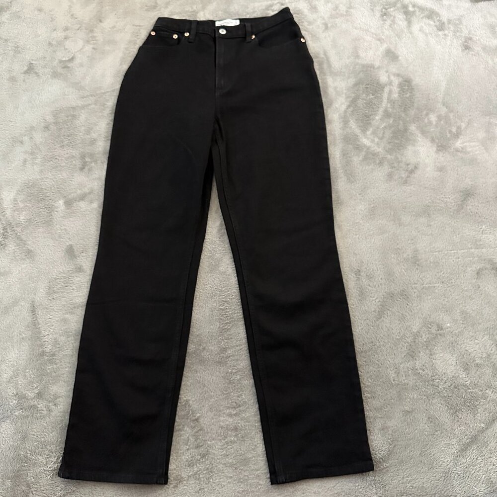 Abercrombie & Fitch Curve Love the 90s Straight High Rise Jeans 27/4 Black